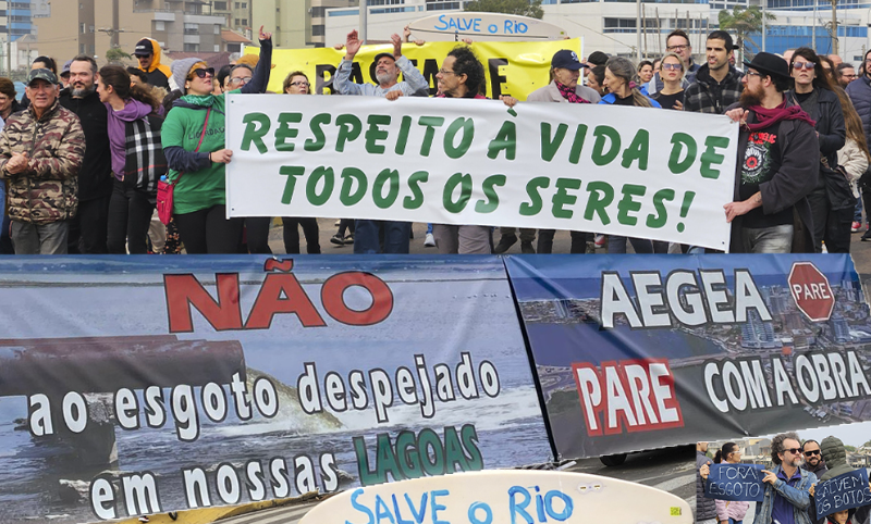 No final de agosto, moradores e ambientalistas realizaram manifestação contra obras da Corsan/Aegea.