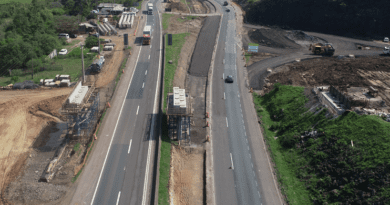 Viaduto está sendo construído no quilômetro 39 da rodovia, no município de Três Forquilhas.