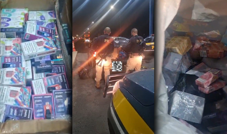 PRF apreende carga de cigarros e mais de 100 quilos de drogas na BR-101