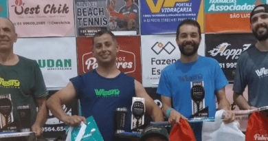 Pódio da Masculina C: Campeões Marco e Cavalo e vice-campeões Tafarel e Mateus.