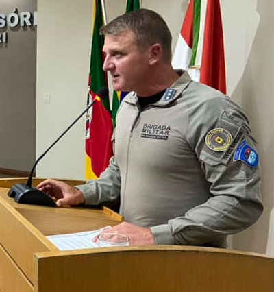 Comandante do CRPO Litoral, o tenente-coronel Barcellos.