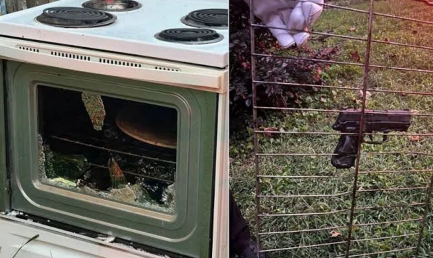 Arma dispara após ser deixada em forno elétrico