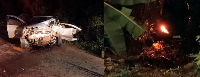 Dois veículos colidiram na ERS-030, em Osório, na noite de quarta-feira (16).