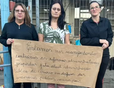 Grupo de trabalhadores pede aumento dos salários e é contra Projetos do Executivo que irão desvalorizar a Classe.
