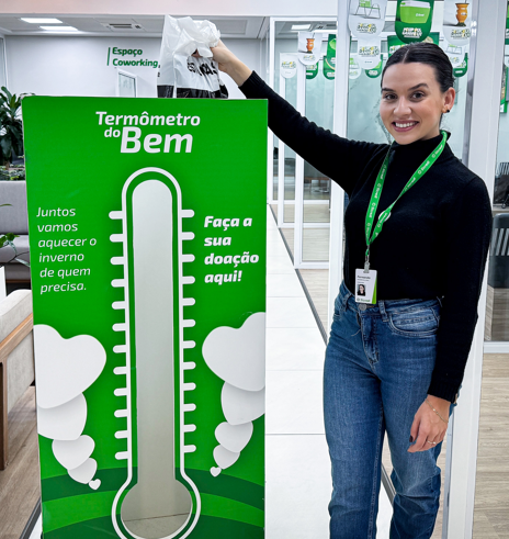 Termômetro do Bem mobiliza agências da Sicredi Caminho das Águas
