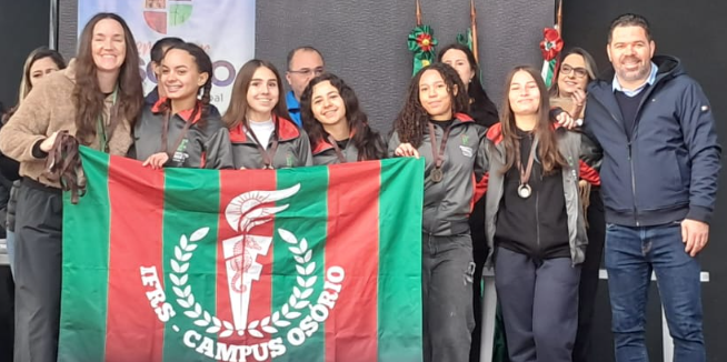 IFRS terminou na 3ª colocação do Vôlei Juvenil Feminino dos Jogos Escolares de Osório.