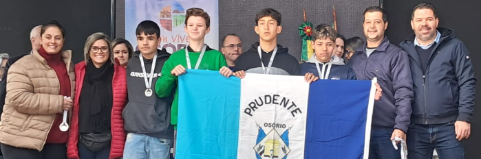 Prudente de Morais ficou em 2º lugar no Vôlei Infantil Masculino dos Jogos Escolares de Osório.