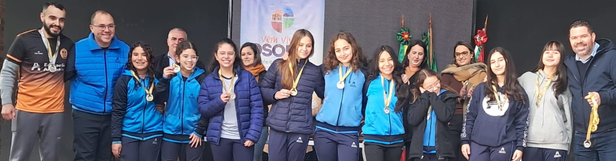 Colégio Adventista foi o campeão no Futsal Infantil Feminino dos Jogos Escolares de Osório.