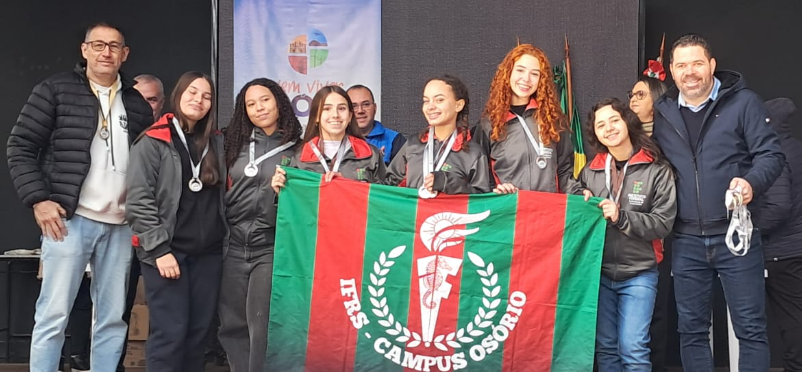 Equipe do IFRS ficou em 2º lugar no Basquete Juvenil Feminino dos Jogos Escolares de Osório.
