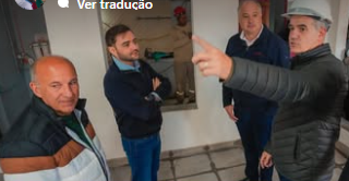 Autoridades durante vistoria de obra na Escola Almirante Tamandaré.