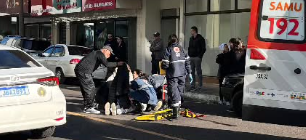 Ciclista foi atropelada na Rua Machado de Assis, na região central do município.