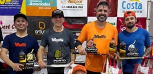 Pódio da Masculina C: Campeões Cavalo e Marcão e vice-campeões Marcos e Tairon.