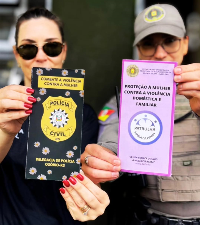 Ação em conjunto entre Brigada e Polícia Civil visa o combate à violência contra à mulher, principalmente no âmbito doméstico e familiar.