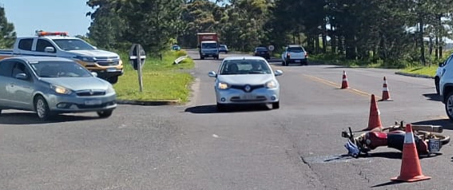 Nova colisão entre carro e moto na ERS-389 ocorreu no quilômetro 41 da rodovia.