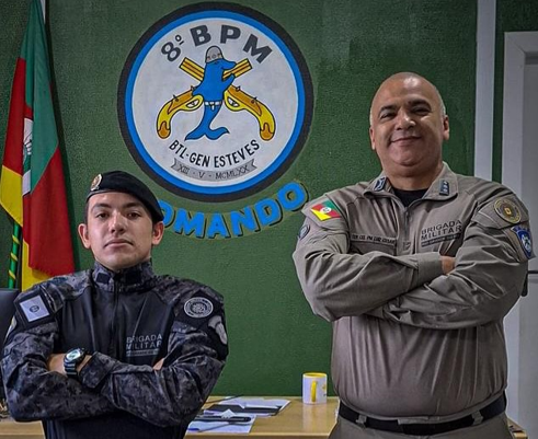 Admirador da BM conversou com o tenente-coronel Luiz César.