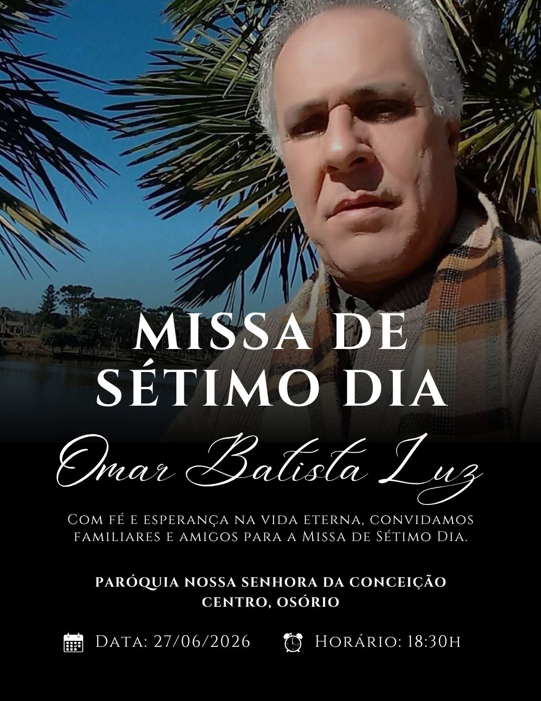Convite para a Missa de Sétimo Dia