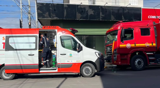 Samu e Bombeiros atenderam ocorrência registrada no Centro.
