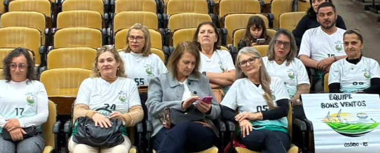Integrantes da equipe de Câmbio de Osório, Bons Ventos, acompanharam a votação do Projeto que institui a prática como modalidade esportiva no Munício. (CRÉDITO: Ascom CMVO)